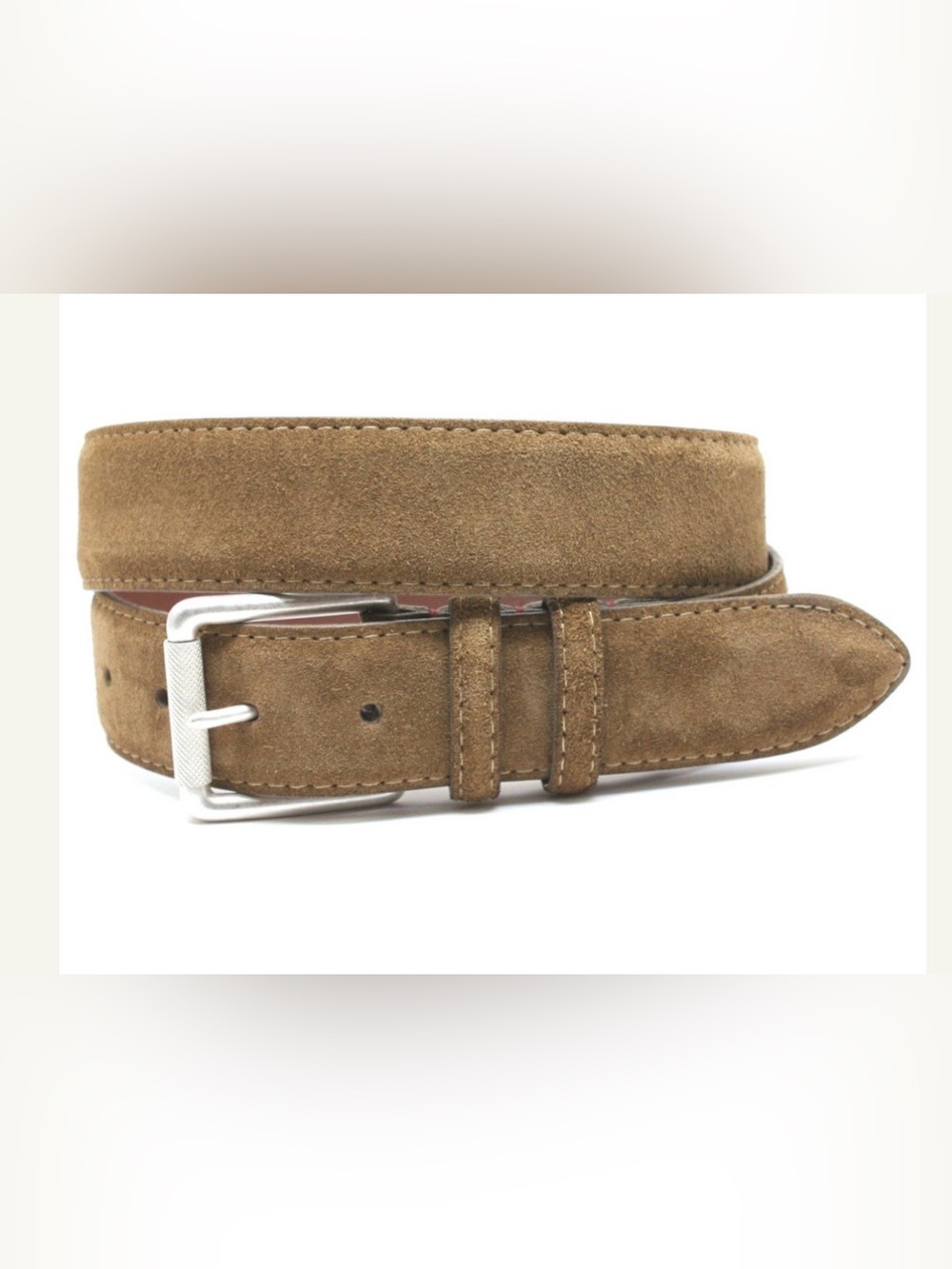 Torino Leather Company - Suede Calfskin Casual Belt in Whiskey. Size 42